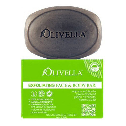Olivella Exfoliating Face And Body Bar Soap With 100% Virgin Olive Oil - 5.29 Oz